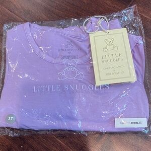 Little Snuggles Bamboo Purple Lilac Short Sleeve Twirl Dress 3T NWT